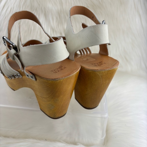 FRYE AND CO. Greta Clogs Platform Sandals with Woven Straps - Picture 4 of 12